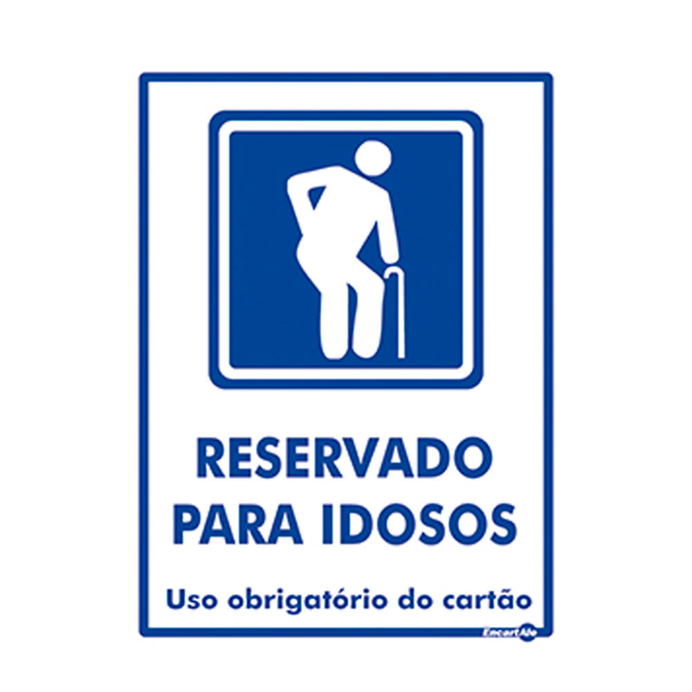 Placa de sinalizaç u00e3o Reservado Para Idosos 30 x 40cm Aparador Sofa Lateral ~ Placa de sinalizaç u00e3o Reservado Para Idosos 30 x 40cm